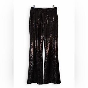 Banana Republic Black Sequin Wide-Leg Pants